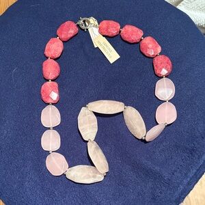 Ralph Lauren Bead Statement Necklace - Pink & Rose Quartz Look